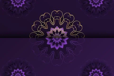 Decorative Mandala Pattern With Star Shaped Geometric Center Illustrazione stock