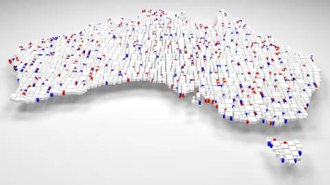 Decorative Map of Australia Stock Illustration