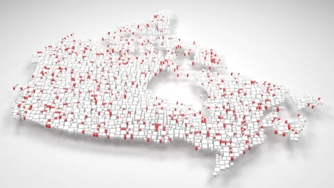 Decorative Map of Canada Stock Footage 81609734