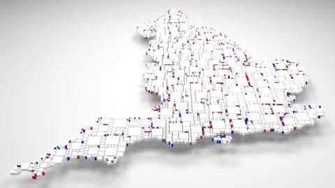 Decorative Map of England - UK - Stock Footage 80986159