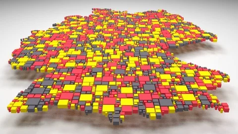 Decorative Map of Germany Stock Footage 81544627