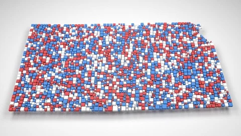 Decorative Map of Kansas Stock Footage 81527813