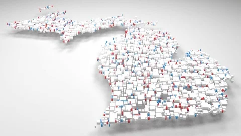 Decorative map of Michigan - USA Stock Footage 84708646