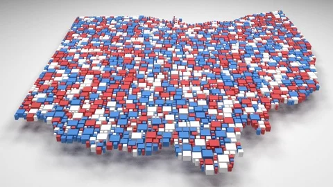 Decorative map of Ohio Stock Footage 81333078