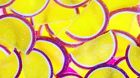 Decorative marmalade candy Background. Pattern of marmalade in shape of citru Stock Photos