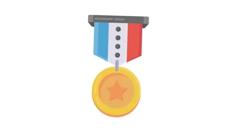 A decorative medal with a star emblem, representing excellence. Stock Footage 332535434