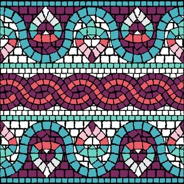 Decorative Mediterranean tiles elements set. Ornamental design for wrapping.. Stock Illustration