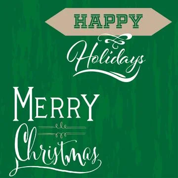 Decorative Merry Christmas design elements on a green background, Christmas.. Stock Illustration
