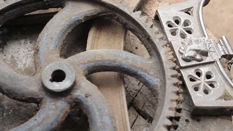 Decorative metal elements. big gear Stock Footage 80714155