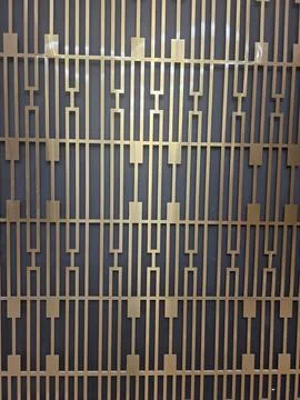 Decorative metal pattern lattice wall design Stock Photos