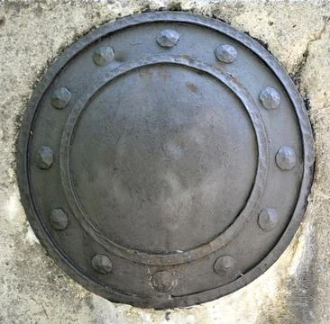 Decorative metal shield Stock Photos