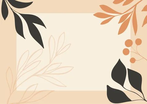 Decorative minimal background with floral elements Stock Illustration