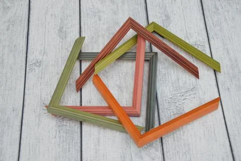 Decorative modern colored picture frames. Patterns of frames for a baguette, Foto stock