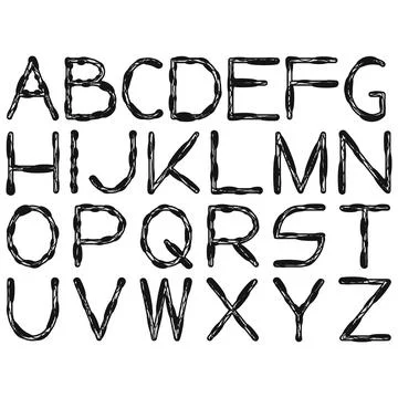 Decorative modern typeset isolated on white background.Vector alphabet. Stock Illustration