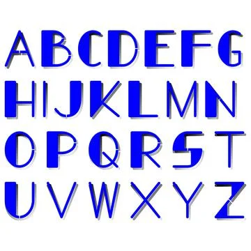 Decorative modern typeset isolated on white background.Vector alphabet. Stock Illustration