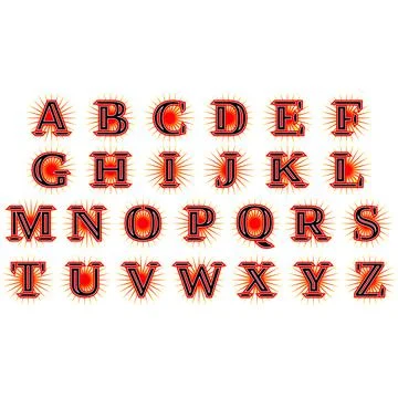 Decorative modern typeset isolated on white background.Vector alphabet. Stock Illustration