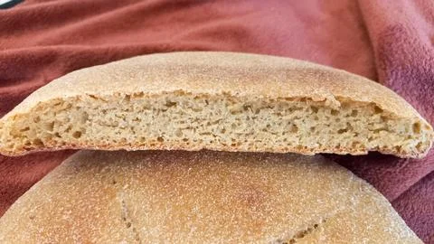 Decorative Moroccan flatbread (a mixture of natural yeast, whole wheat flour and Stock Photos