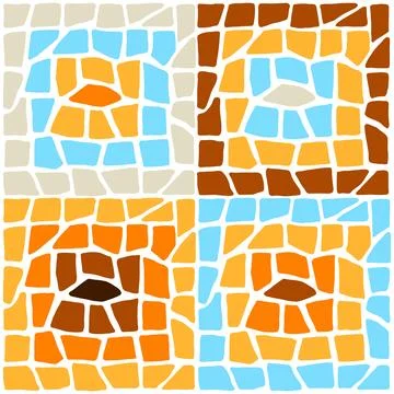 Decorative mosaic background. Ceramic antique stone ornament. Stock Illustration