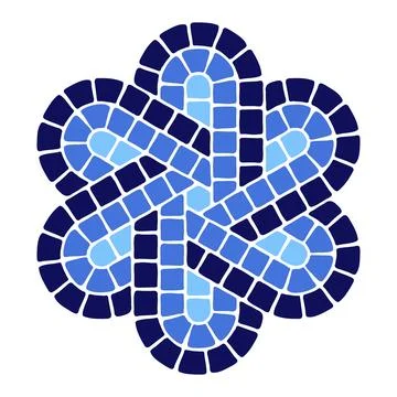 Decorative mosaic element. Ceramic antique stone ornament. Stock Illustration