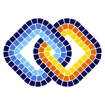 Decorative mosaic element. Ceramic antique stone ornament. イラスト素材