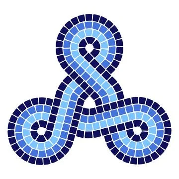 Decorative mosaic element. Ceramic antique stone ornament. Stock Illustration
