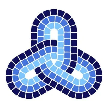 Decorative mosaic element. Ceramic antique stone ornament. Stock Illustration