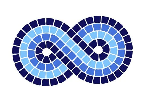 Decorative mosaic element. Ceramic antique stone ornament. Stock Illustration