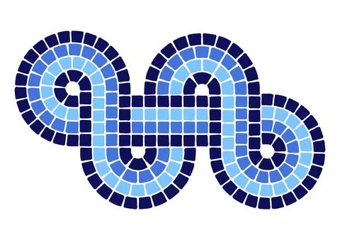 Decorative mosaic element. Ceramic antique stone ornament. Stock Illustration