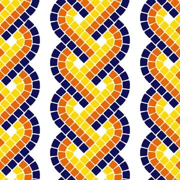 Decorative mosaic pattern. Ceramic antique stone ornament. Stock Illustration