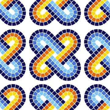 Decorative mosaic pattern. Ceramic antique stone ornament. Stock Illustration
