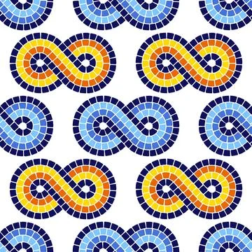 Decorative mosaic pattern. Ceramic antique stone ornament. Stock Illustration