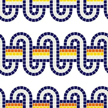 Decorative mosaic pattern. Ceramic antique stone ornament. Stockillustratie