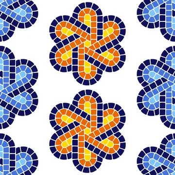 Decorative mosaic pattern. Ceramic antique stone ornament. Stock Illustration