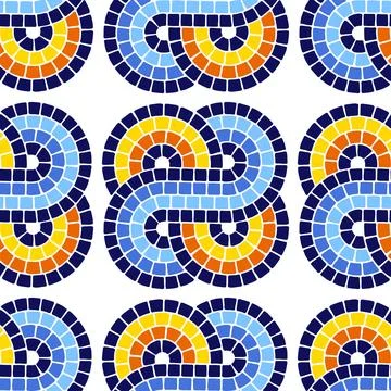 Decorative mosaic pattern. Ceramic antique stone ornament. Stock Illustration