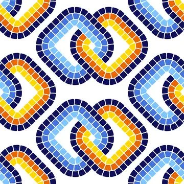 Decorative mosaic pattern. Ceramic antique stone ornament. Stock Illustration
