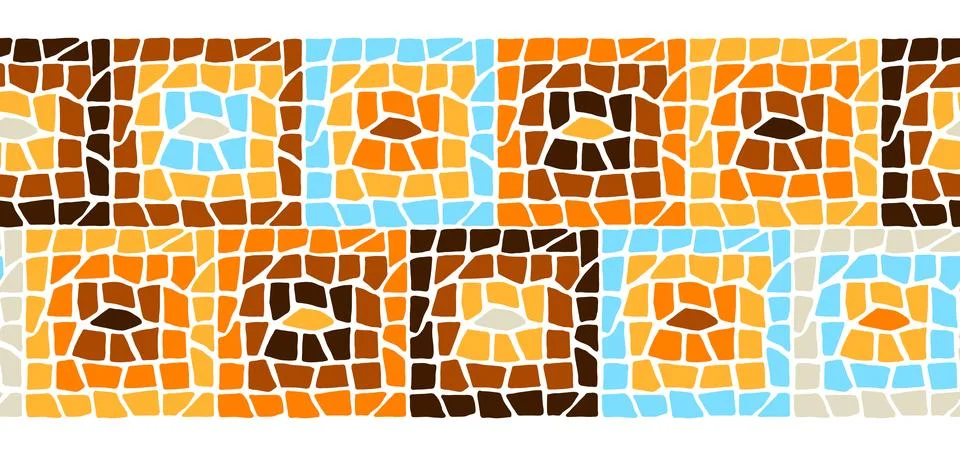 Decorative mosaic pattern. Ceramic antique stone ornament. Stock Illustration