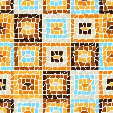 Decorative mosaic pattern. Ceramic antique stone ornament. Stock Illustration