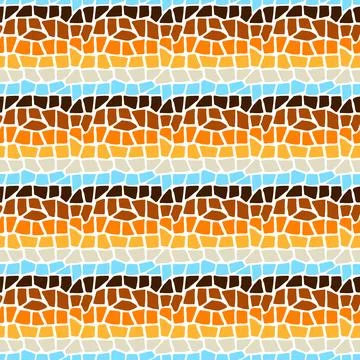 Decorative mosaic pattern. Ceramic antique stone ornament. Stock Illustration