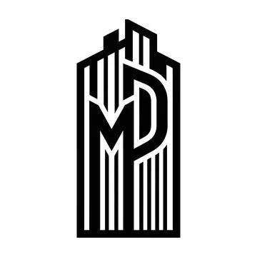 Decorative MP Monogram Logo with Floral Ornamental Design Elements 스톡 일러스트