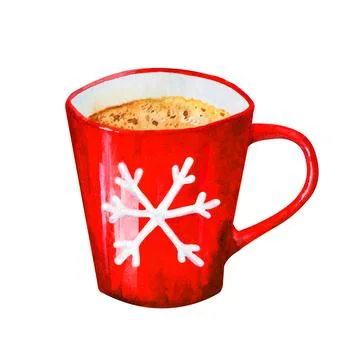 Decorative mug of hot drink. Stock Illustration