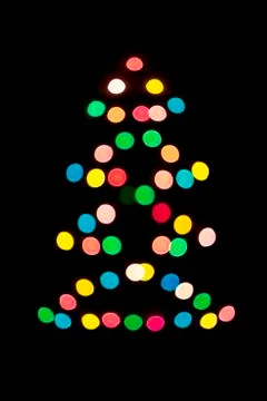 Decorative multicolour lighting Christmas tree Stock Photos