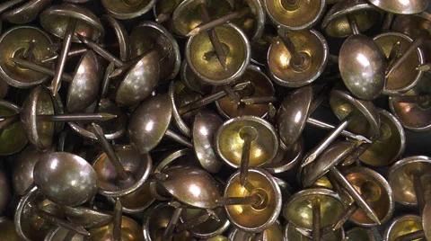Decorative nails for seats on a turntable Video stock 63506945