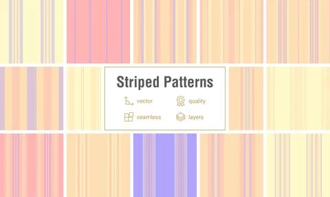Decorative New Year striped set for table accessories. Suitable for placema.. Stock Illustration