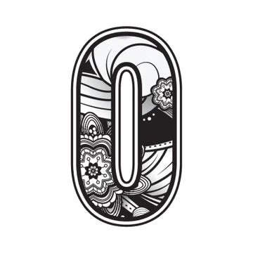 Decorative Number 0 Stock Illustration