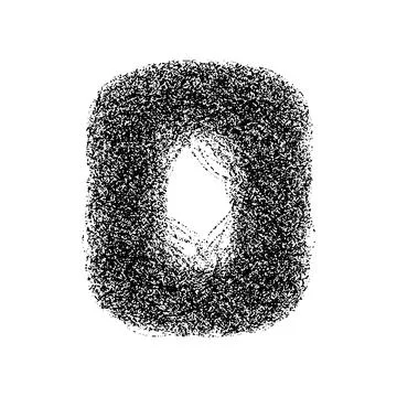 Decorative number 0 made of particles isolated on white background. Vector il Stock Illustration