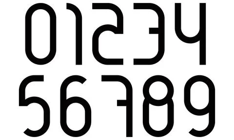 Decorative numbers isolated on white background.Vector numerals. Stock Illustration