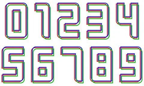 Decorative numbers isolated on white background.Vector numerals. Stock Illustration