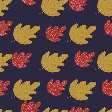 Decorative oak seamless pattern. Simple nature wallpaper. Illustrazione stock