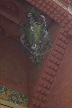 Decorative old lantern on the ceiling Stock Photos