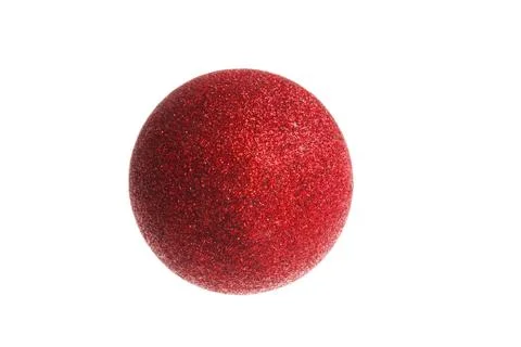 Decorative one red round ball ornament  for christmas tree Stock Photos
